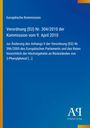 Text: Europäische Kommission, Verordnung (EU) Nr. 304/2010, 9. April 2010. Hintergrund in Blau mit orangener Seite.