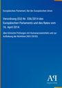 Europäisches Parlament, Verordnung (EU) Nr. 536/2014 über klinische Prüfungen; blaues Cover, Logo unten rechts.