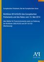 Text über EU-Richtlinie 2014/65, Anpassung von 2002/92/EG und 2011/61/EU. Blaues Design, gelber Rand. Logo unten rechts.