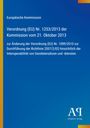 Europäische Verordnungstexte zum Thema Geodatensätze, blaues Design mit gelbem Streifen links.