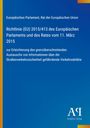 Text: Richtlinie (EU) 2015/413, 11. März 2015. Hintergrund: Blau mit gelbem Streifen links. Logo: Antiphon Verlag.