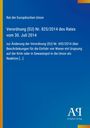 Ein blauer Hintergrund mit gelbem Streifen links. Oben steht: "Rat der Europäischen Union". Unten rechts ein Logo.