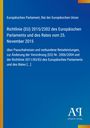 Text über EU-Richtlinie zu Pauschalreisen, Änderungen an Verordnungen. Blauer Hintergrund, gelber Streifen links, Logo unten.