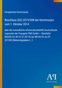 Text: "Europäische Kommission, Beschluss (EU) 2015/508 der Kommission vom 1. Oktober 2014 über die mutmaßliche [...] GmbH".  
Blauer Hintergrund, vertikaler gelber Balken links. 
