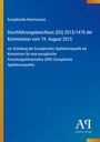 Text über der Gründung der Europäischen Spallationsquelle durch die EU, blauer Hintergrund, Logo unten rechts.