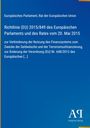 Text über EU-Richtlinie zur Geldwäscheprävention. Logo "AP" des Antiphon Verlags unten rechts auf blauem Hintergrund.