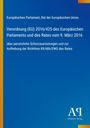 Verordnung (EU) 2016/425 über persönliche Schutzausrüstungen. Europäisches Parlament, blauer Hintergrund, Logo unten.
