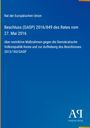 Text: "Rat der Europäischen Union, Beschluss (GASP) 2016/849 des Rates vom 27. Mai 2016." Dunkelblauer Hintergrund.