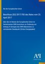 Beschluss (EU) 2017/783 vom 25. April 2017 des Rates der EU. Blau mit gelbem Rand, Antiphon Verlag Logo.