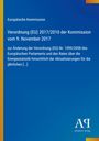 Text oben: "Europäische Kommission". Dominant blau, vertikaler gelber Streifen links, Logo unten rechts: "Antiphon Verlag".