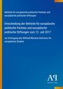 Entscheidung über Eintragung des Wilfried-Martens-Zentrums für europäische Studien, blauer Hintergrund mit gelbem Rand.