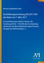 Text über EU-Durchführungsverordnung auf blauem Hintergrund mit gelbem Streifen links, Logo unten.