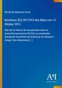 Text zum Beschluss der EU wegen einer Vereinbarung mit Chile. Blaue Hintergrundfarbe mit Logo unten rechts.