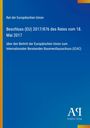 "Rat der Europäischen Union. Beschluss (EU) 2017/876 des Rates vom 18. Mai 2017. Blaues Design mit Logo von Antiphon Verlag."