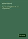 Benjamin Lewis Rice: Mysore Inscriptions: Tr. for Government, Buch