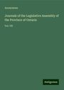 Anonymous: Journals of the Legislative Assembly of the Province of Ontario, Buch