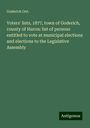 Goderich Ont.: Voters' lists, 1877, town of Goderich, county of Huron: list of persons entitled to vote at municipal elections and elections to the Legislative Assembly, Buch