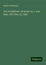 Boston Athenaeum: List of additions. 2d series. no. 1-140, Sept. 1877-Dec. 31, 1883, Buch