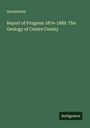 Anonymous: Report of Progress 1874-1889. The Geology of Centre County, Buch