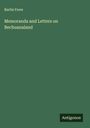 Bartle Frere: Memoranda and Letters on Bechuanaland, Buch