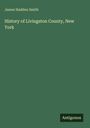 Titel: "History of Livingston County, New York" von James Hadden Smith, unten steht klein "Antigonos". Grünfarbener Hintergrund.