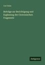 Carl Halm: Beiträge zur Berichtigung und Ergänzung der Ciceronischen Fragmente, Buch