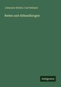 Johannes Horkel: Reden und Abhandlungen, Buch