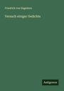 Friedrich Von Hagedorn: Versuch einiger Gedichte, Buch