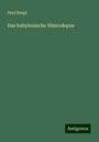 Paul Haupt: Das babylonische Nimrodepos, Buch