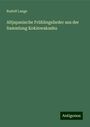 Rudolf Lange: Altjapanische Frühlingslieder aus der Sammlung Kokinwakashu, Buch