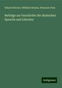Eduard Sievers: Beiträge zur Geschichte der deutschen Sprache und Literatur, Buch