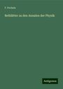 F. Pockels: Beiblätter zu den Annalen der Physik, Buch