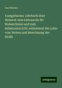 Carl Werner: Kurzgefasstes Lehrbuch über Weberei: zum Gebrauche für Webeschulen und zum Selbstunterricht: enthaltend die Lehre vom Weben und Berechnung der Stoffe, Buch