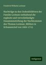 Friedrich Wilhelm Lorinser: Nachträge zu den Gedenkblättern der Familie Lorinser enthaltend die ergänzte und vervollständigte Zusammenstellung der Nachkommen des Thomas Lorinser, Müllers in Schussenried von 1660-1715, Buch