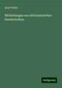 Adolf Tobler: Mittheilungen aus altfranzösischen Handschriften, Buch