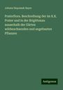 Johann Nepomuk Bayer: Praterflora. Beschreibung der im K.K. Prater und in der Brigittenau ausserhalb der Gärten wildwachsenden und angebauten Pflanzen, Buch