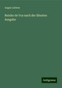 Augus Lubben: Reinke de Vos nach der ältesten Ausgabe, Buch