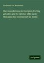 Ferdinand Von Meerheimb: Shermans Feldzug in Georgien; Vortrag gehalten am 30. Oktober 1868 in der Militairischen Gesellschaft zu Berlin, Buch