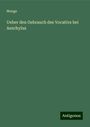 Menge: Ueber den Gebrauch des Vocativs bei Aeschylus, Buch