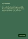 H. Meinshausen: Ueber die Natur als Gegenstand der Poesie und die Erklarung von Horaz Epode 13, Ode I, 4; IV, 7 und 12, Buch