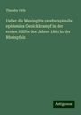 Theodor Orth: Ueber die Meningitis cerebrospinalis epidemica Genickkrampf in der ersten Hälfte des Jahres 1865 in der Rheinpfalz, Buch