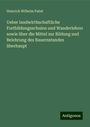 Heinrich Wilhelm Pabst: Ueber landwirthschaftliche Fortbildungsschulen und Wanderlehrer sowie über die Mittel zur Bildung und Belehrung des Bauernstandes überhaupt, Buch