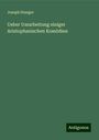 Joseph Stanger: Ueber Umarbeitung einiger Aristophanischen Komödien, Buch