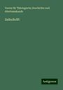 Verein für Thüringische Geschichte und Altertumskunde: Zeitschrift, Buch