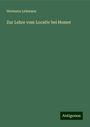 Hermann Lehmann: Zur Lehre vom Locativ bei Homer, Buch
