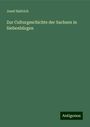 Josef Haltrich: Zur Culturgeschichte der Sachsen in Siebenbürgen, Buch