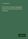 J. Freudenthal: Die Flavius Josephus beigelegte Schrift Ueber die Herrschaft der Vernunft, Buch