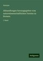Anonym: Abhandlungen herausgegeben vom naturwissenschaftlichen Vereine zu Bremen, Buch