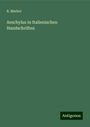 R. Merkel: Aeschylus in Italienischen Handschriften, Buch