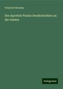 Friedrich Brandes: Des Apostels Paulus Sendschreiben an die Galater, Buch